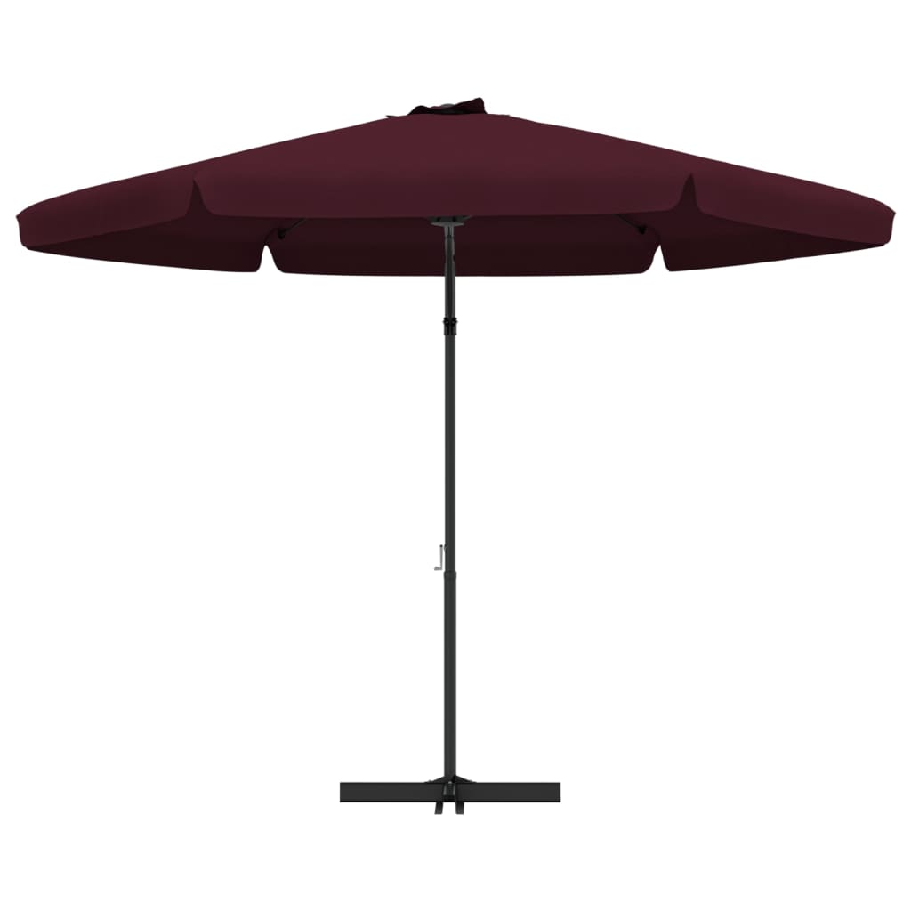 Parasol avec mât en acier 300 cm Rouge Bordeaux