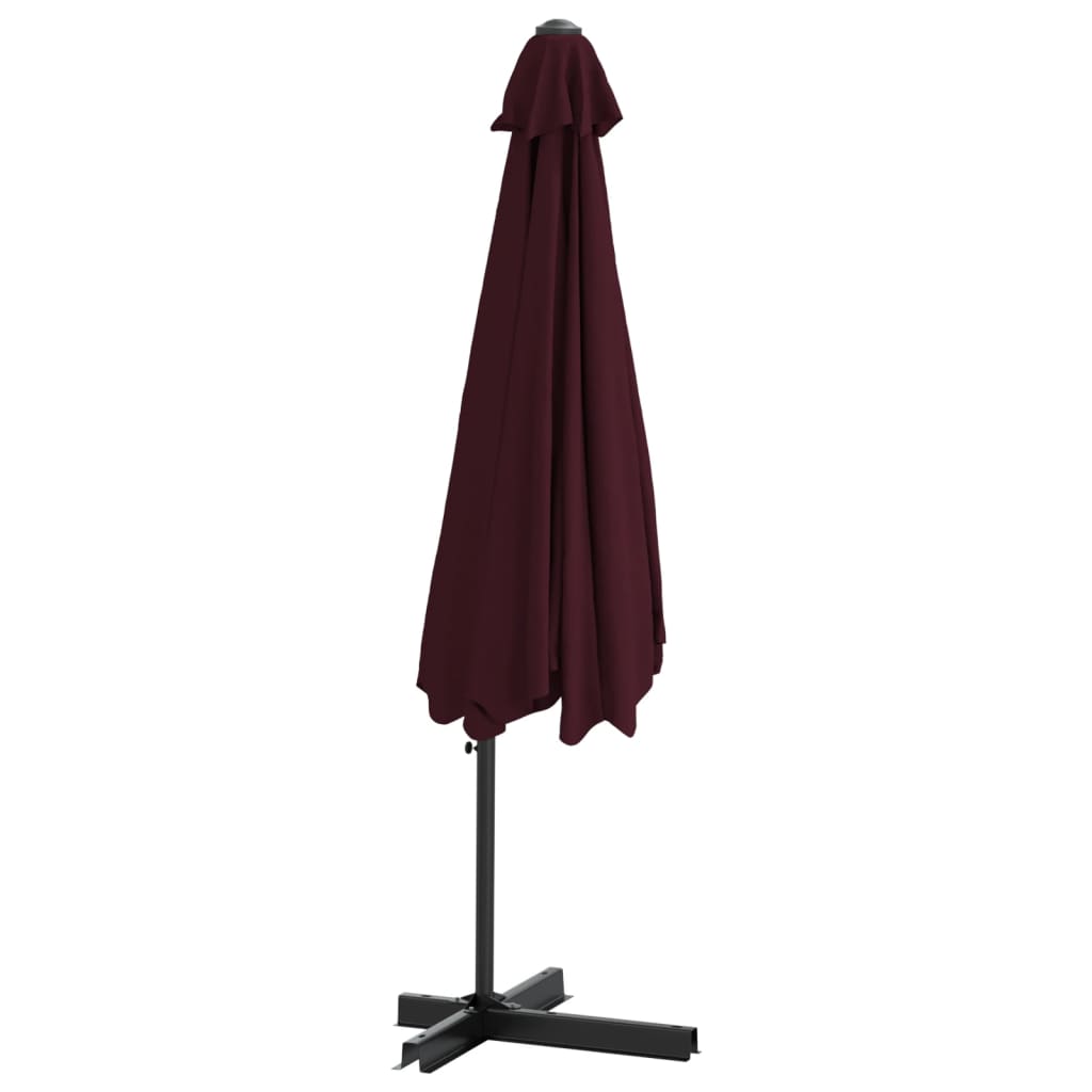 Parasol avec mât en acier 300 cm Rouge Bordeaux