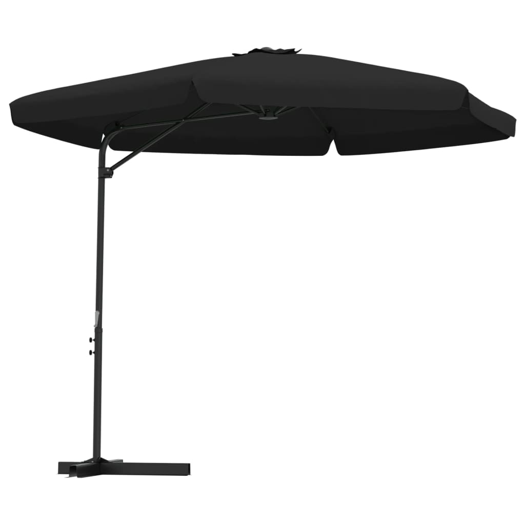 Parasol avec mât en acier 300 cm noir