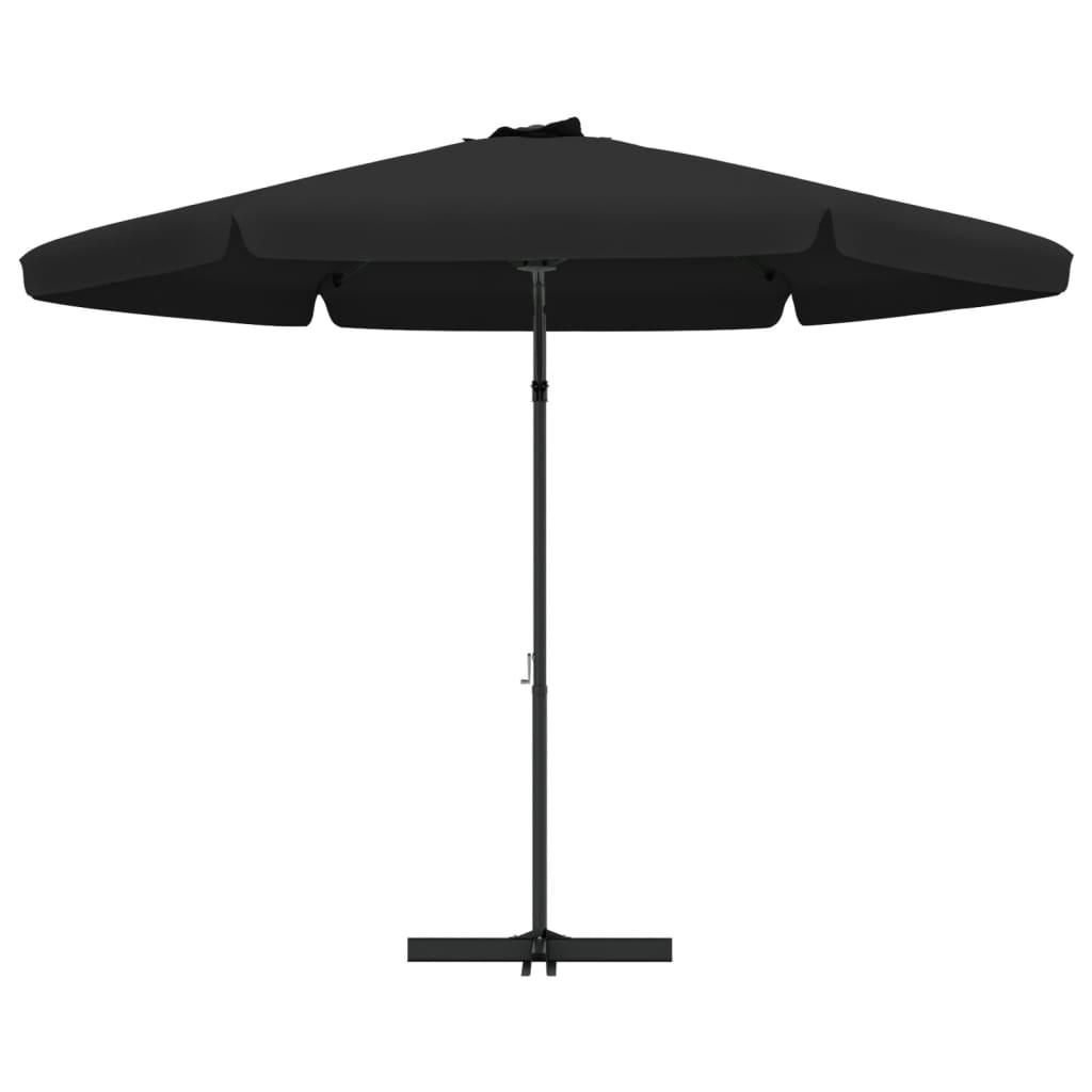 Parasol avec mât en acier 300 cm noir