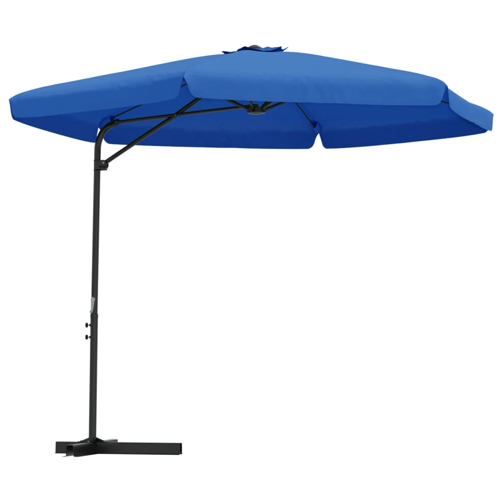 Parasol avec mât en acier 300 cm bleu azur