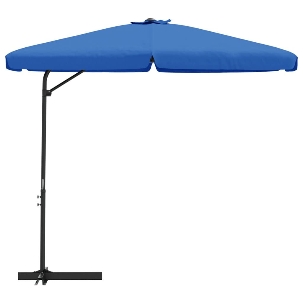 Parasol avec mât en acier 300 cm bleu azur