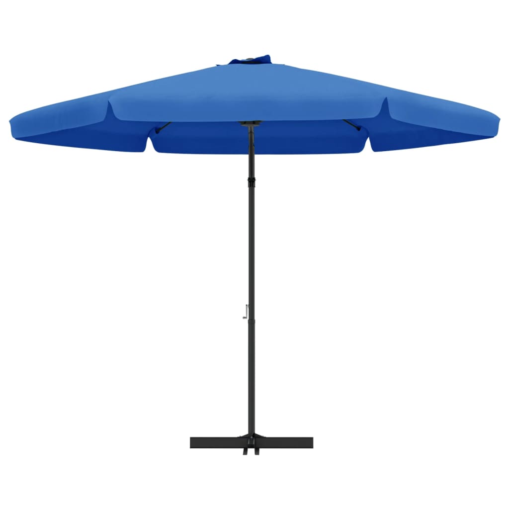 Parasol avec mât en acier 300 cm bleu azur