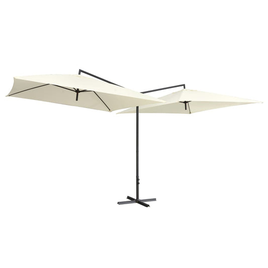 Doppel-Sonnenschirm mit Stahl-Mast 250x250 cm Sandweiß