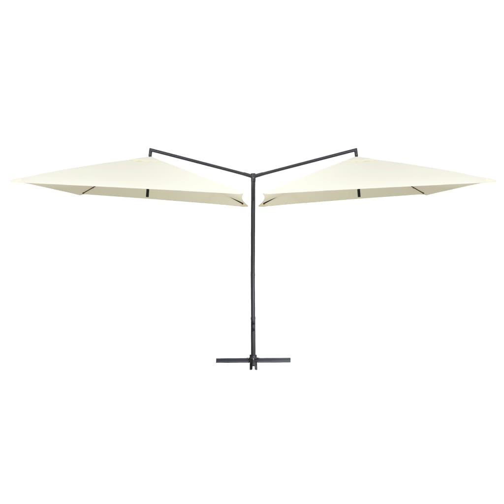 Doppel-Sonnenschirm mit Stahl-Mast 250x250 cm Sandweiß