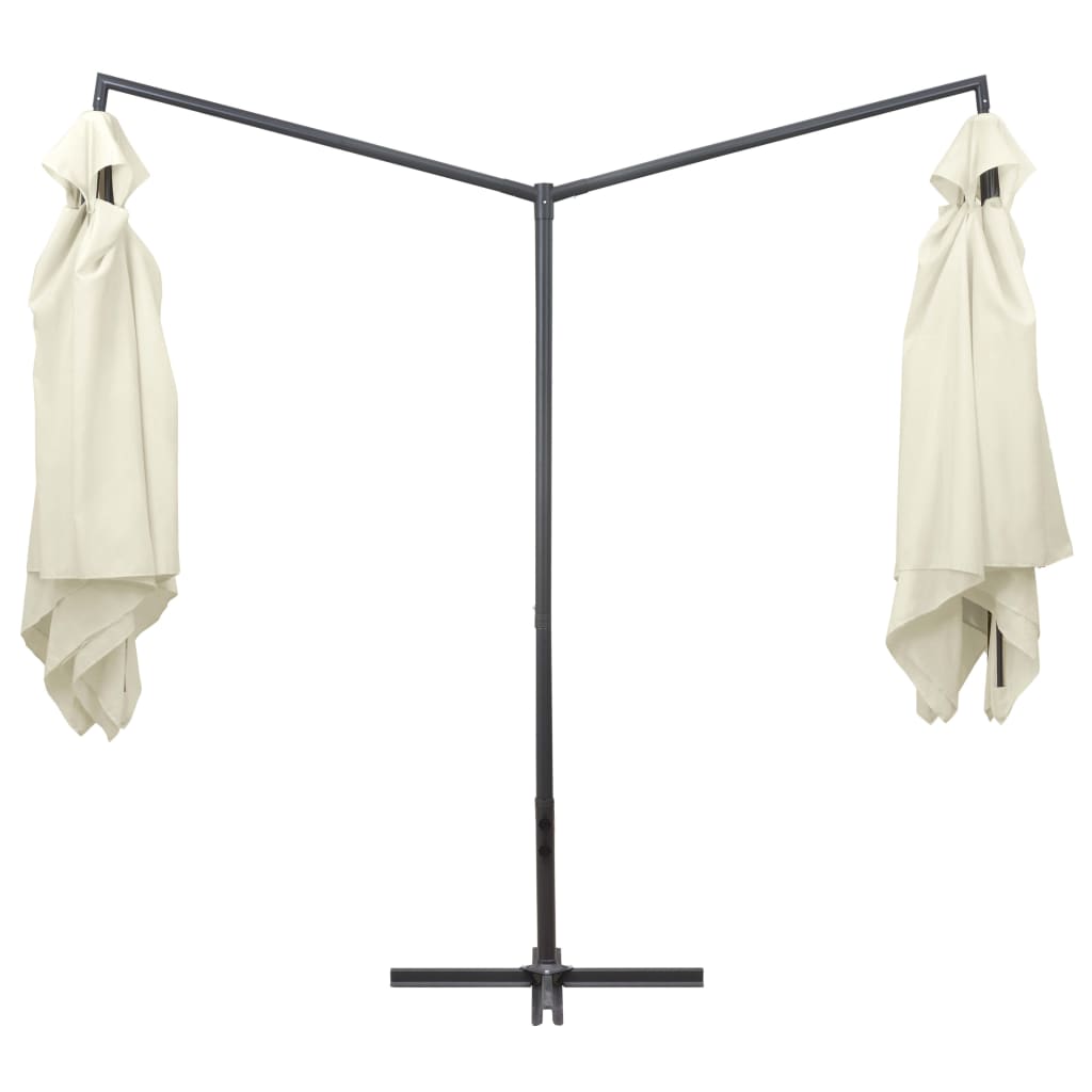 Doppel-Sonnenschirm mit Stahl-Mast 250x250 cm Sandweiß