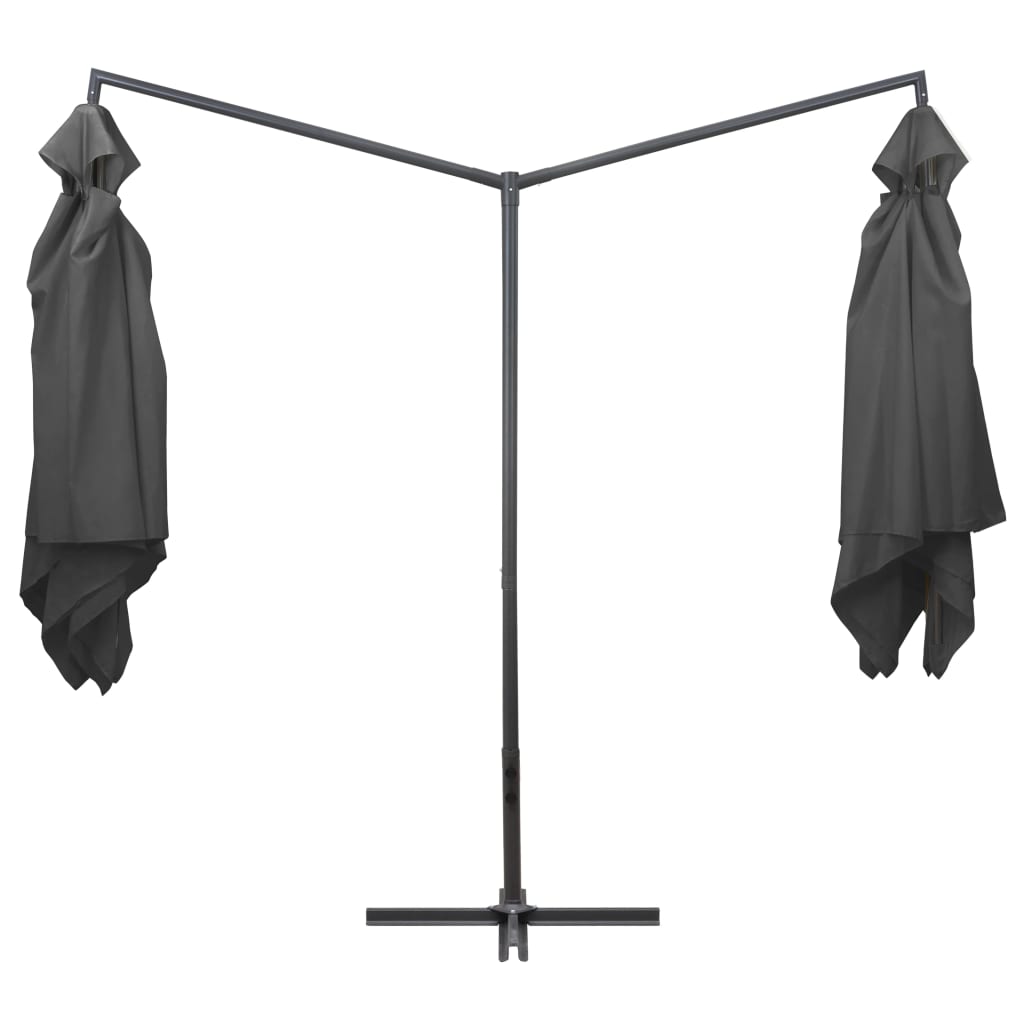 Parasol double avec mât en acier 250×250 cm anthracite