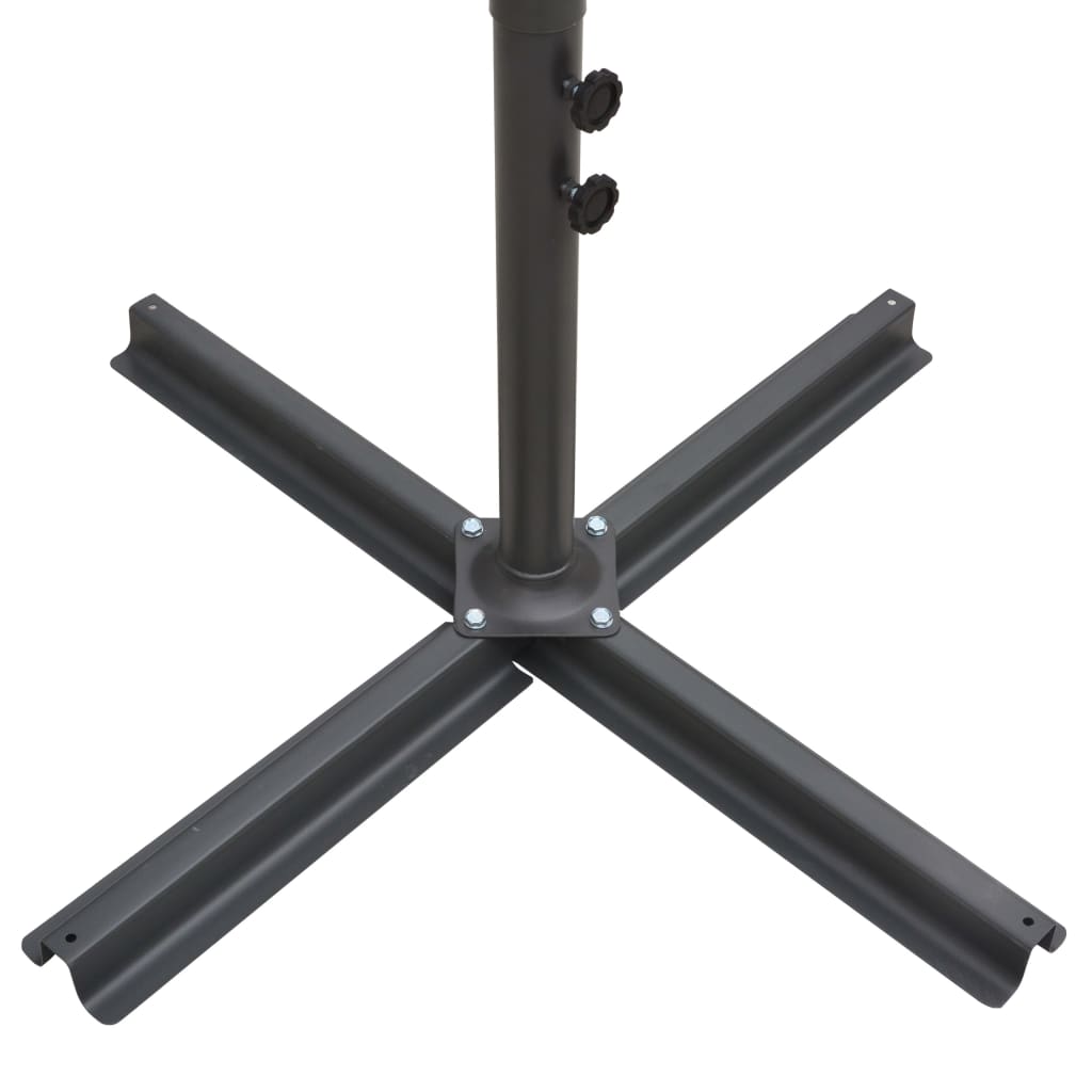 Doppelsonnenschirm mit Stahlmast 250×250 cm Schwarz