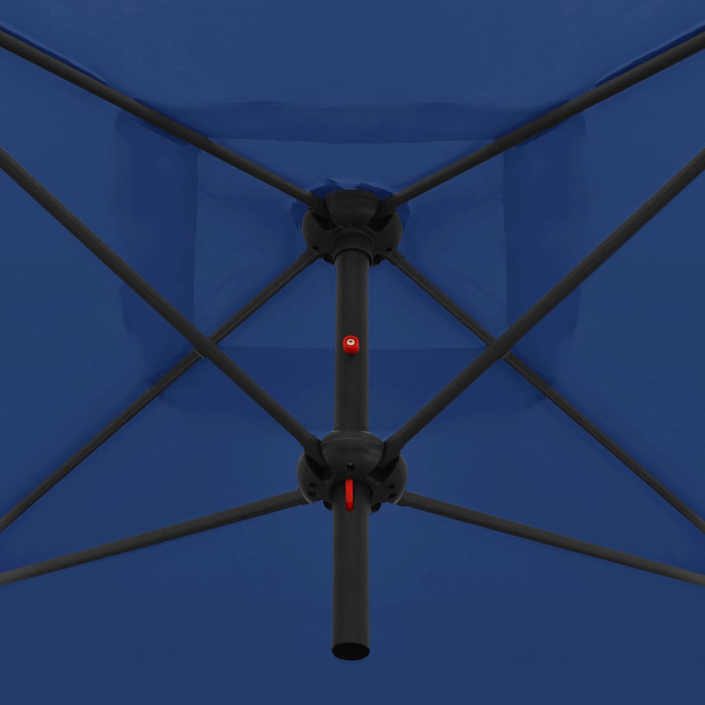Doppelsonnenschirm mit Stahlmast 250×250 cm Azurblau