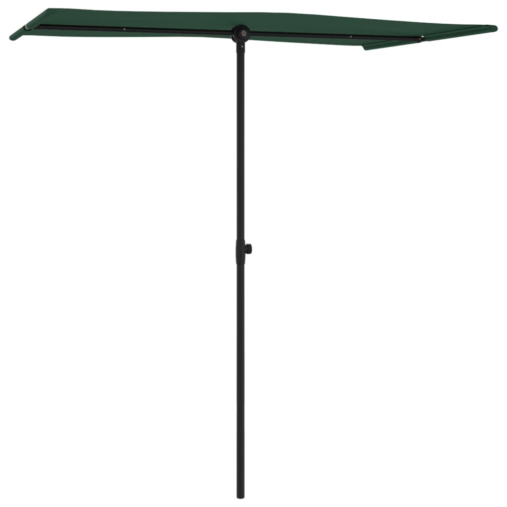 Parasol avec mât en aluminium 180 x 110 cm vert