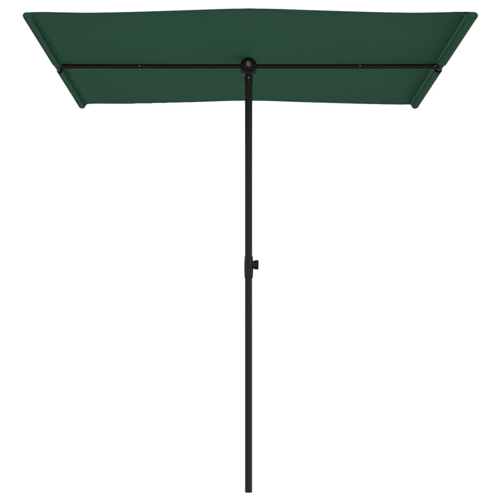 Parasol avec mât en aluminium 180 x 110 cm vert