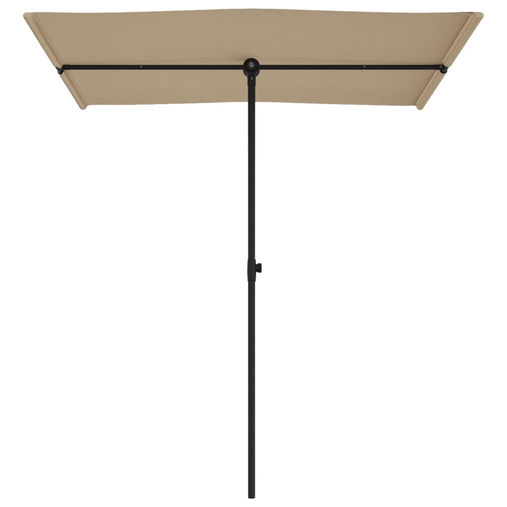 Parasol avec mât en aluminium 180x110 cm taupe