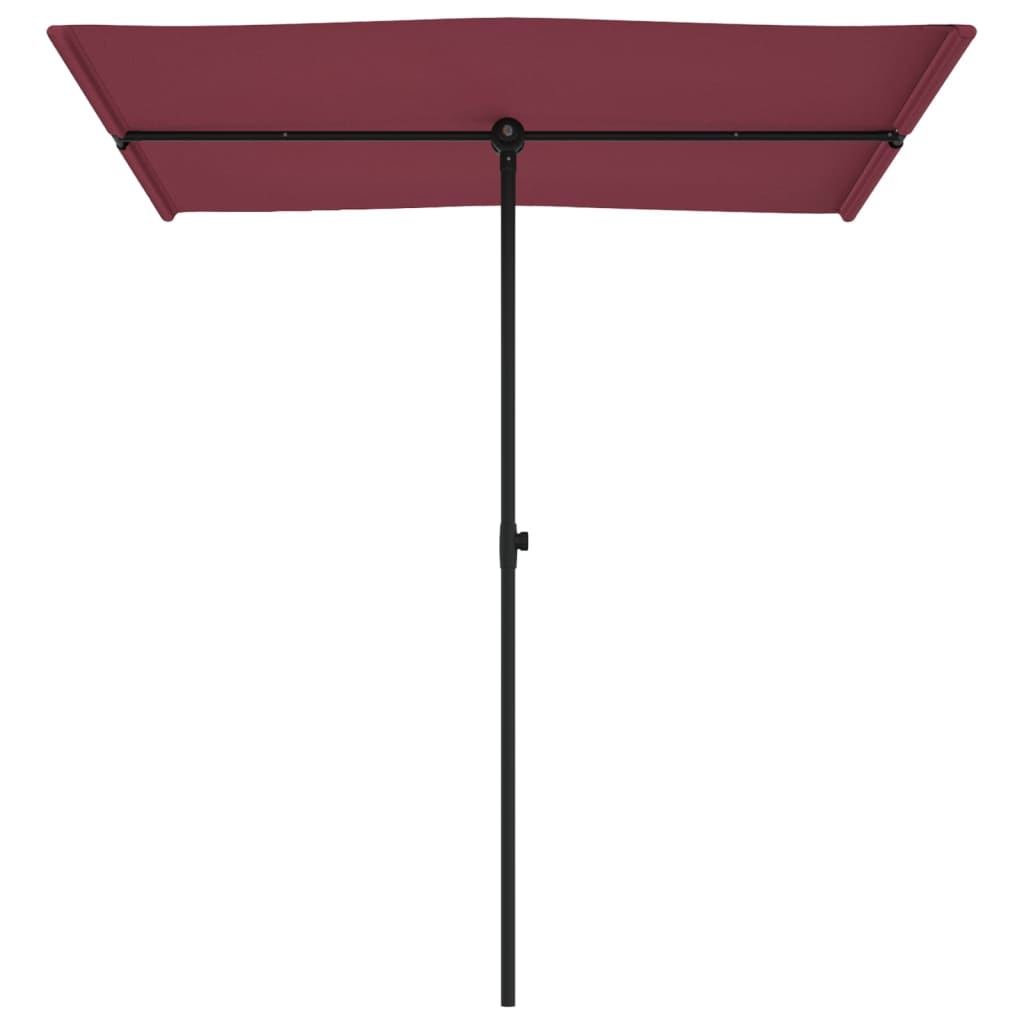 Parasol avec mât en aluminium 180 x 110 cm Rouge Bordeaux