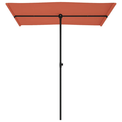 Sonnenschirm mit Aluminium-Mast 180x110 cm Terrakotta
