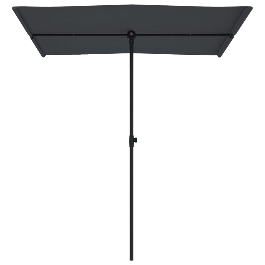 Parasol avec mât en aluminium 180 x 110 cm noir