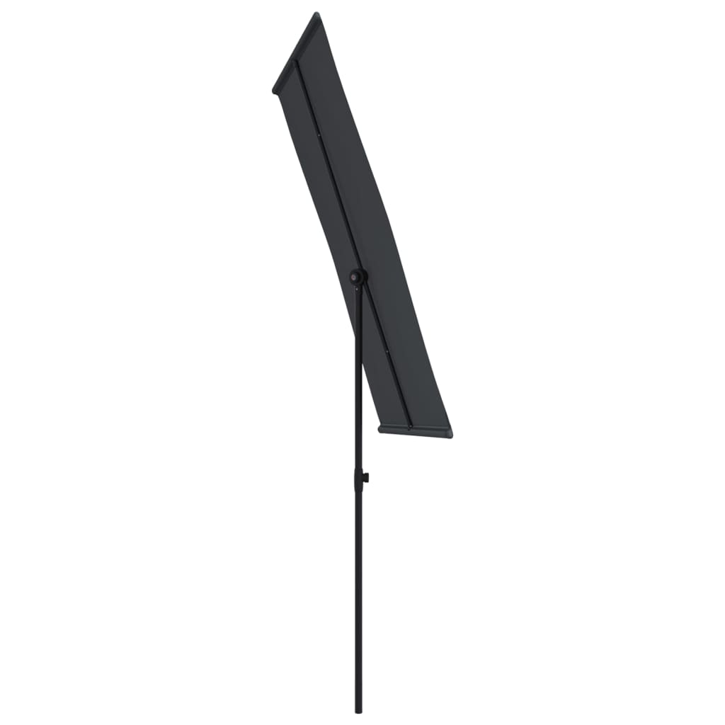 Sonnenschirm mit Aluminium-Mast 180x110 cm Schwarz