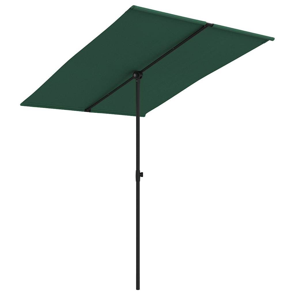 Parasol avec mât en aluminium 2x1,5 m vert