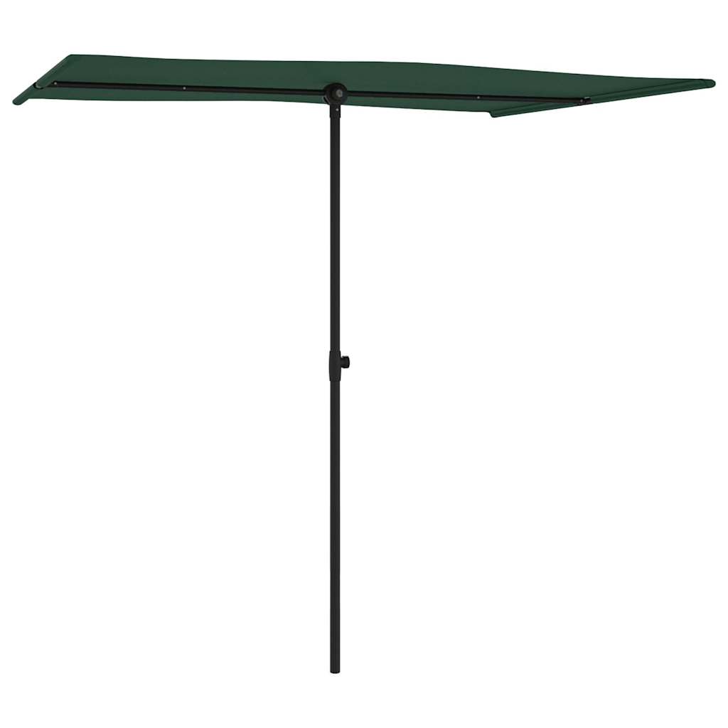 Parasol avec mât en aluminium 2x1,5 m vert