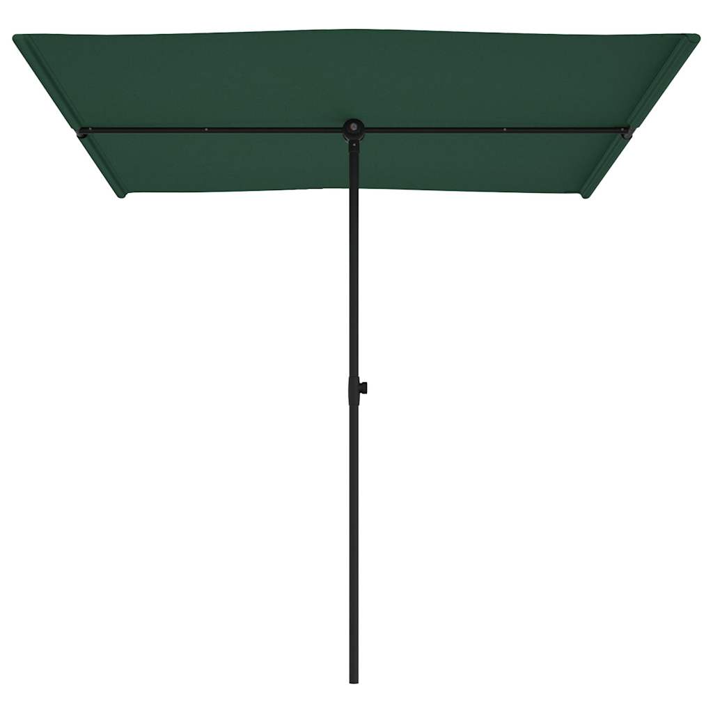 Parasol avec mât en aluminium 2x1,5 m vert