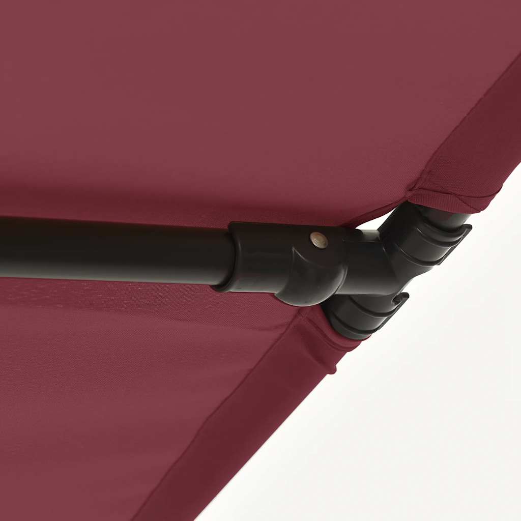 Parasol avec mât aluminium 2x1,5 m Rouge Bordeaux