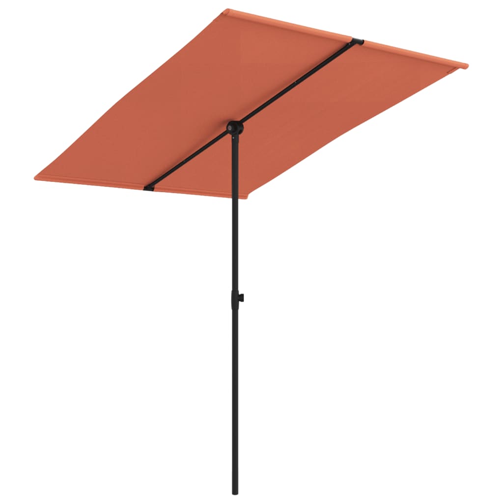 Parasol avec mât aluminium 2x1,5 m rouge terre cuite