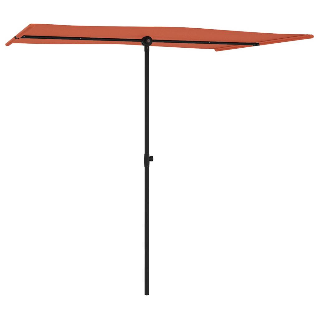 Parasol avec mât aluminium 2x1,5 m rouge terre cuite