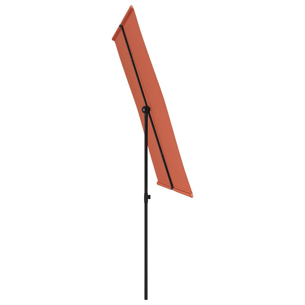 Parasol avec mât aluminium 2x1,5 m rouge terre cuite