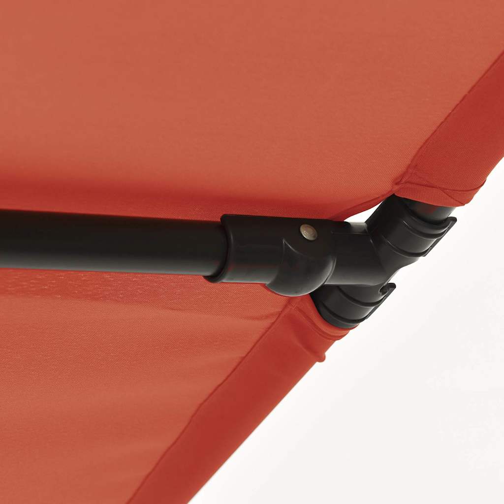 Parasol avec mât aluminium 2x1,5 m rouge terre cuite