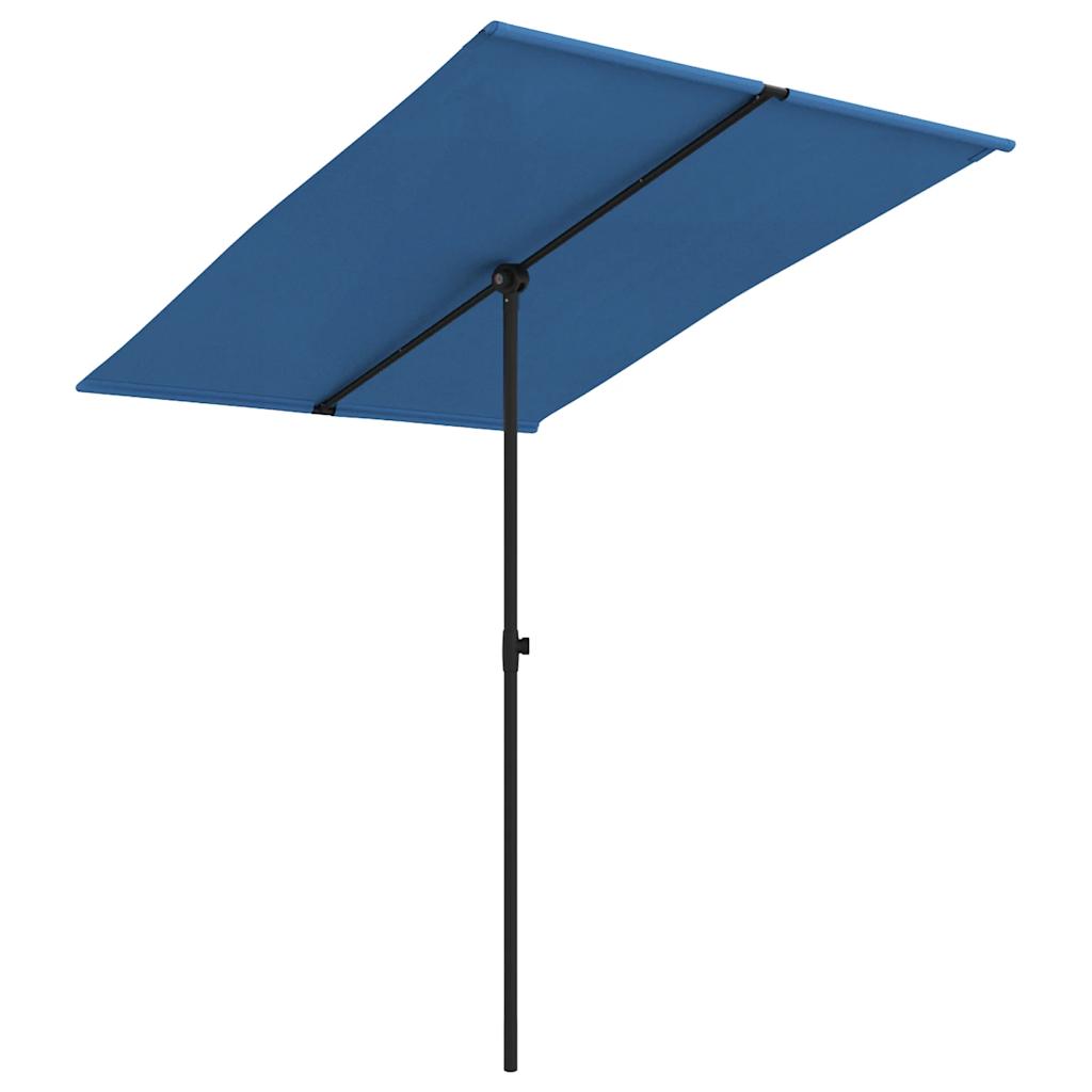 Parasol avec mât aluminium 2x1,5 m bleu azur