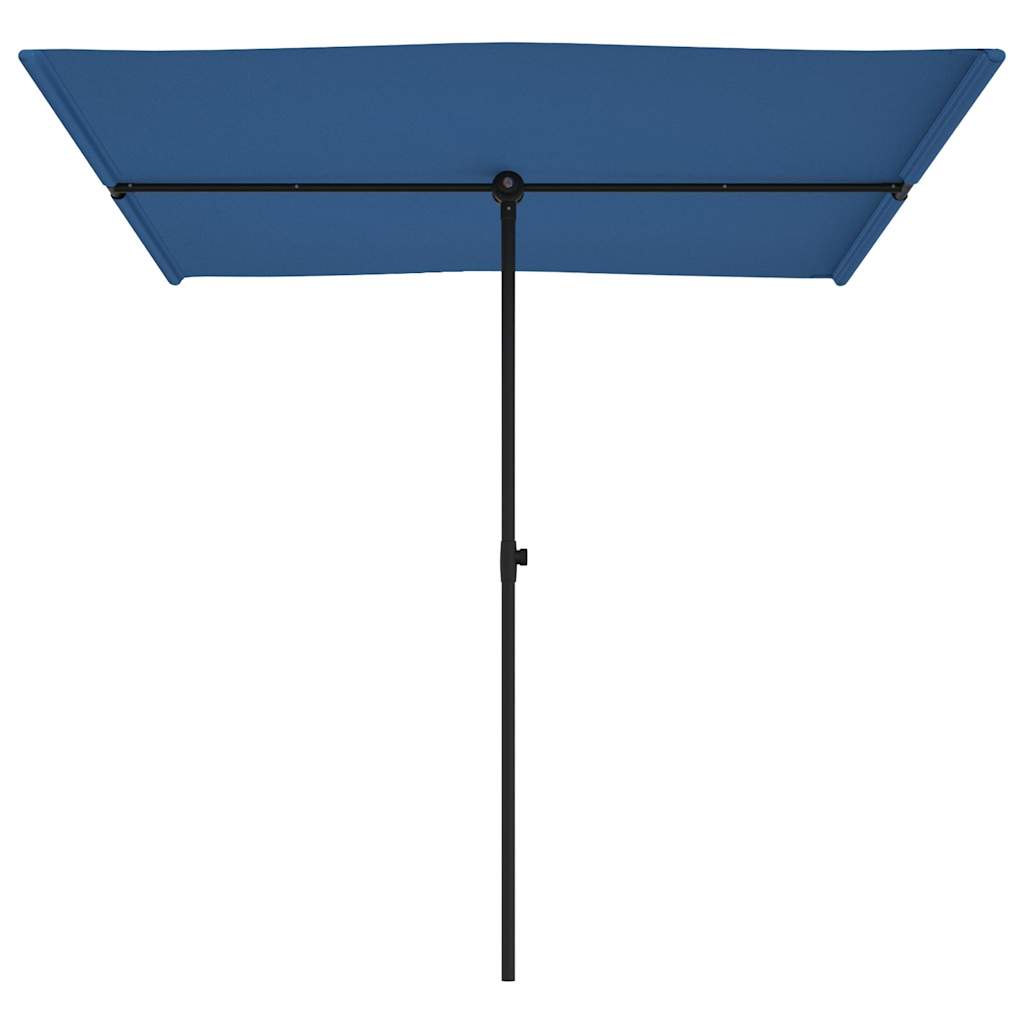 Parasol avec mât aluminium 2x1,5 m bleu azur