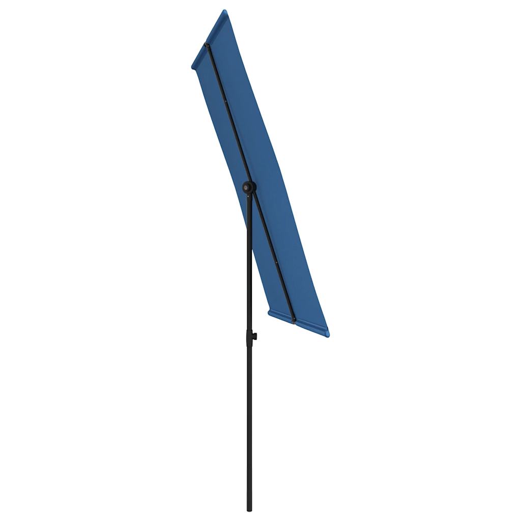 Parasol avec mât aluminium 2x1,5 m bleu azur