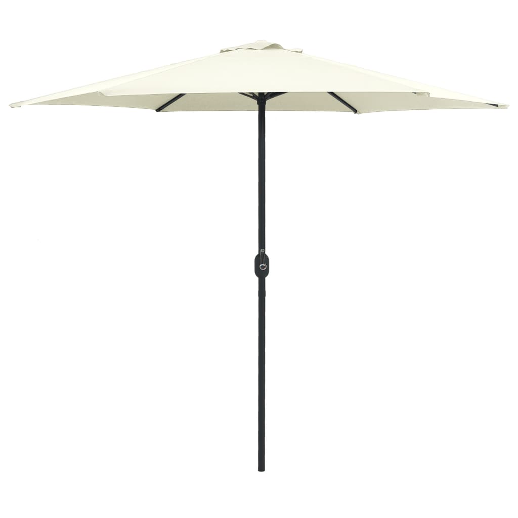 Parasol avec mât en aluminium 270 x 246 cm blanc sable