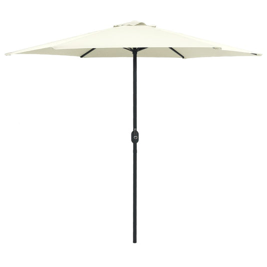 Parasol avec mât en aluminium 270 x 246 cm blanc sable