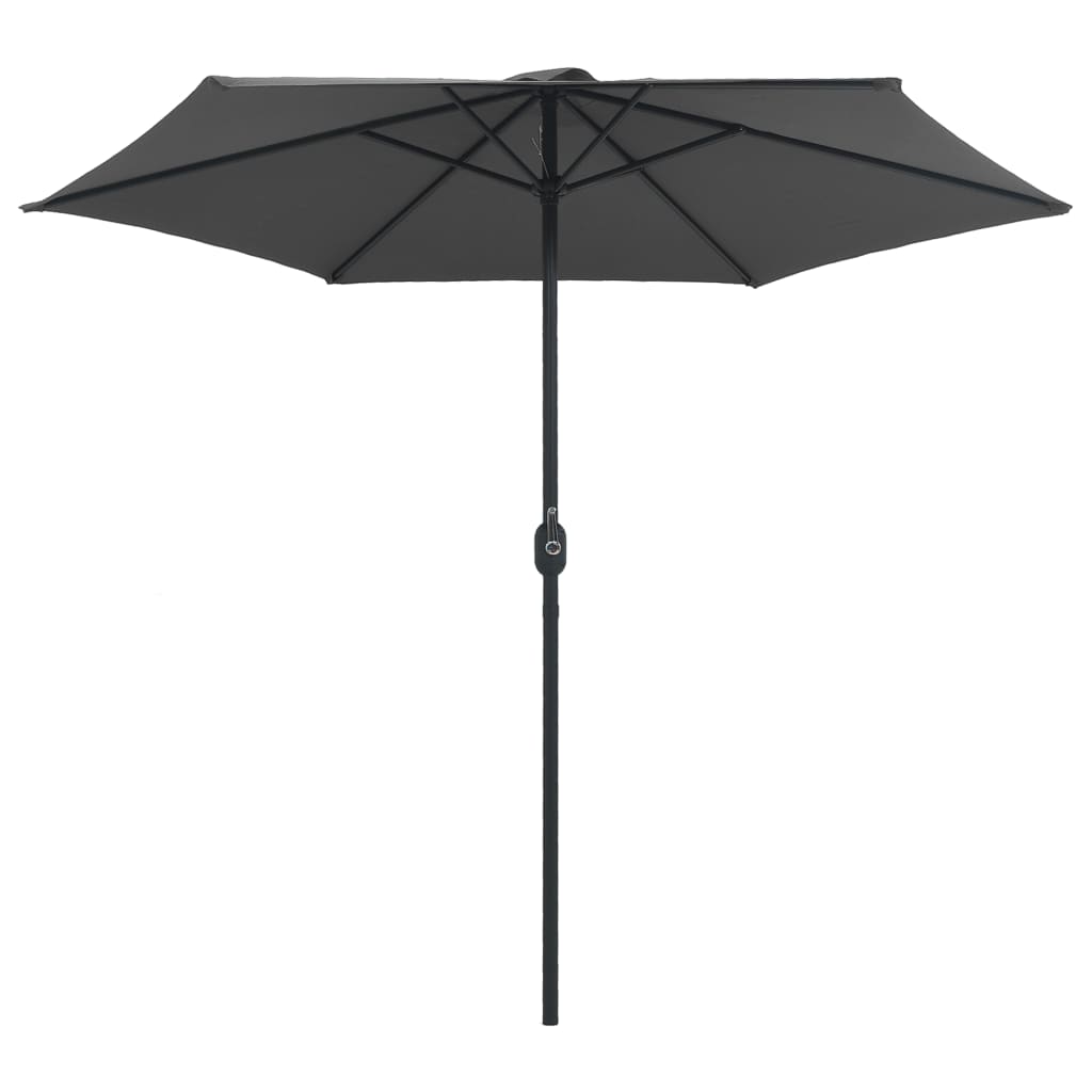 Parasol avec mât en aluminium 270 x 246 cm anthracite