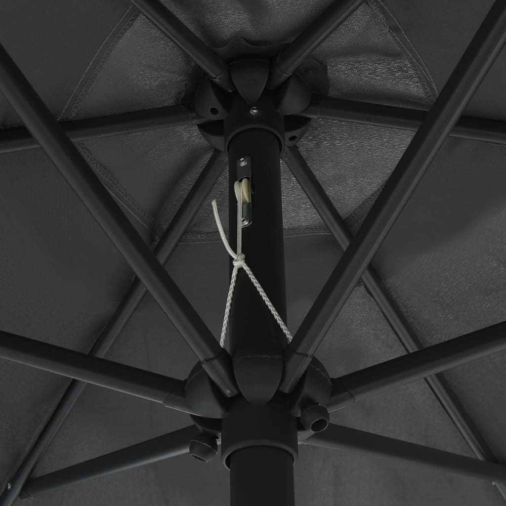 Parasol avec mât en aluminium 270 x 246 cm anthracite