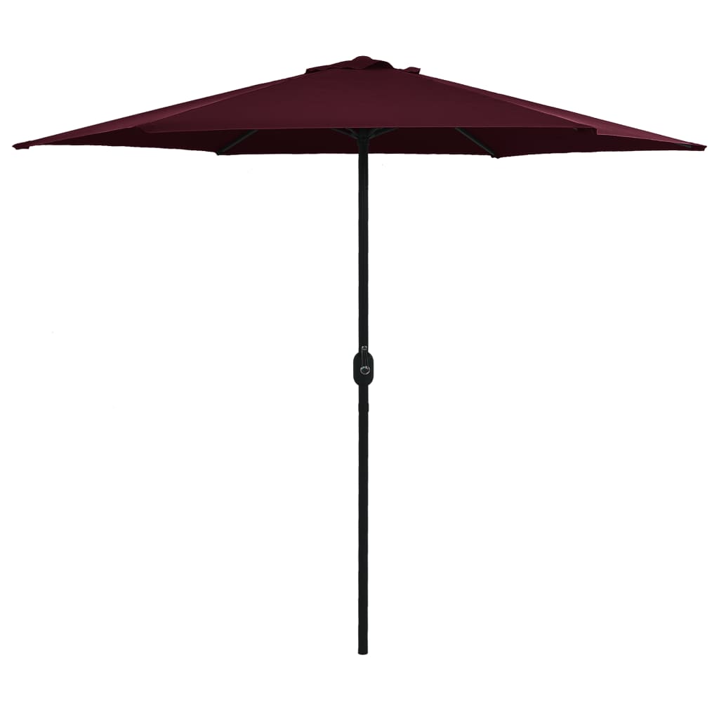 Parasol avec mât en aluminium 270x246 cm Rouge Bordeaux