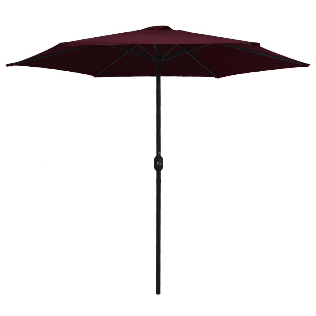 Parasol avec mât en aluminium 270x246 cm Rouge Bordeaux