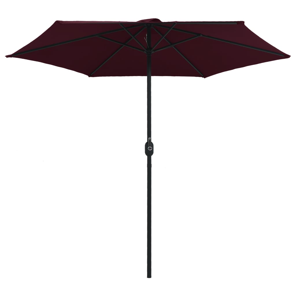 Parasol avec mât en aluminium 270x246 cm Rouge Bordeaux