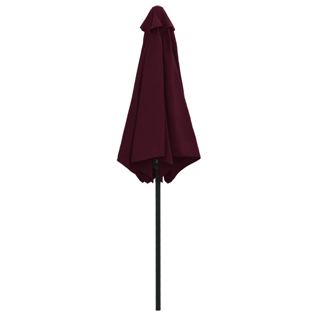 Parasol avec mât en aluminium 270x246 cm Rouge Bordeaux