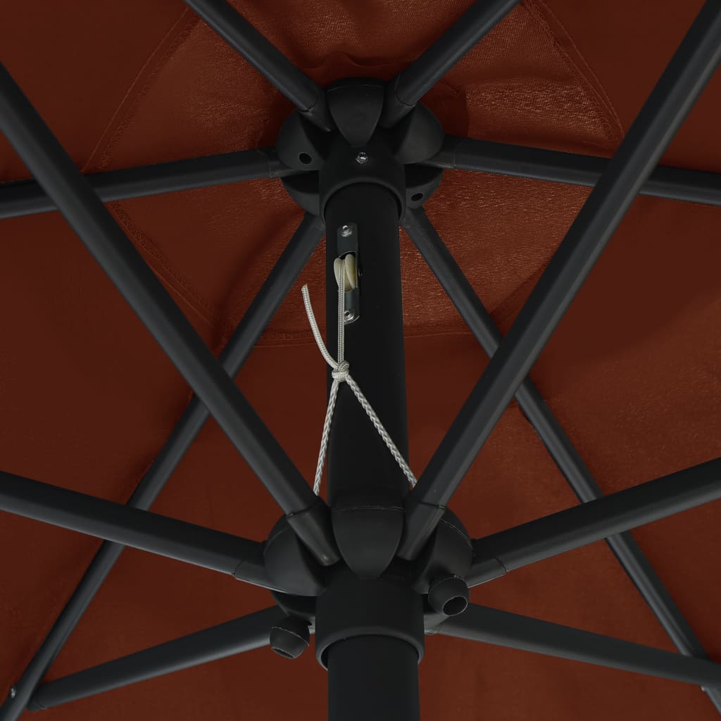 Parasol with aluminum pole 270x246 cm terracotta