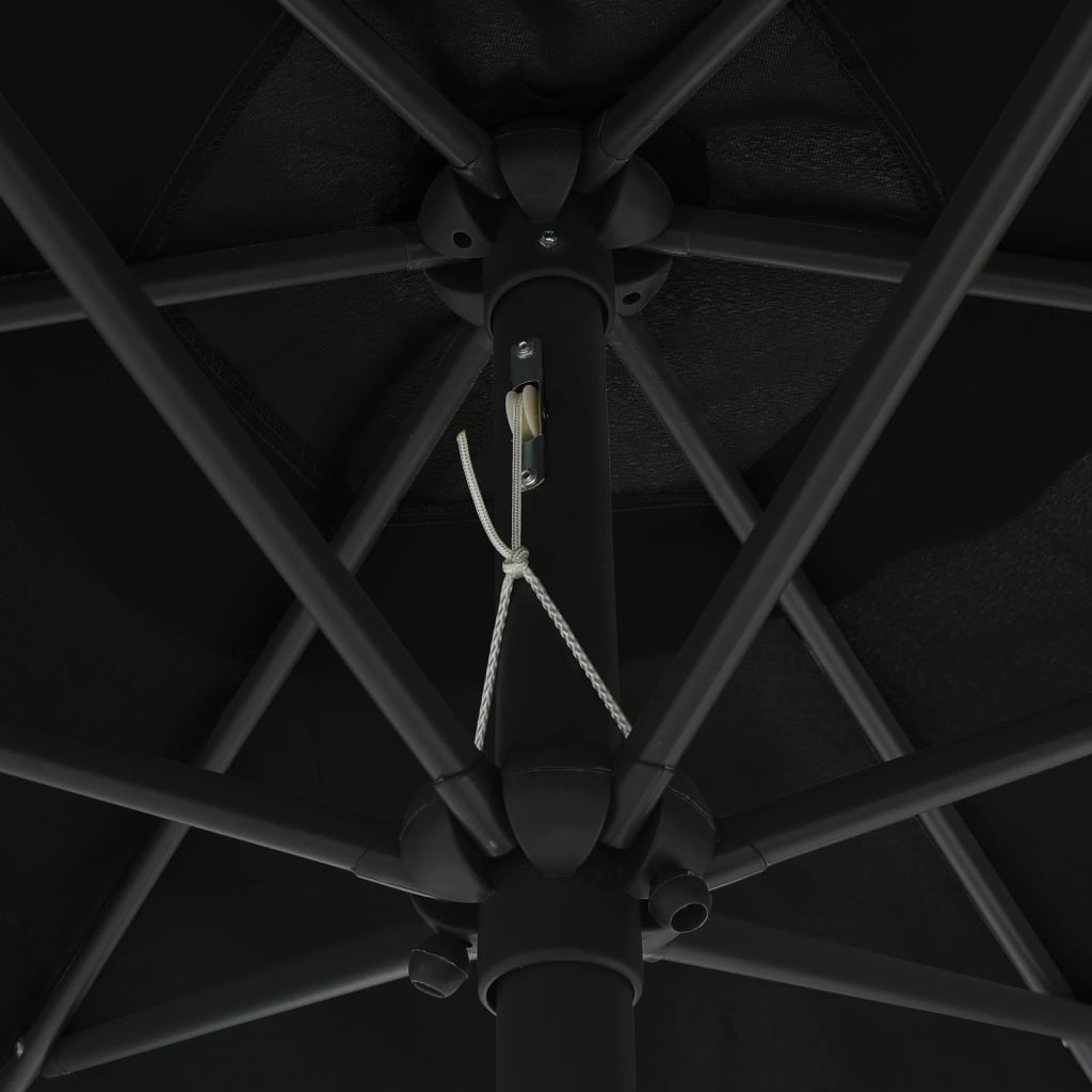 Sonnenschirm mit Aluminium-Mast 270x246 cm Schwarz