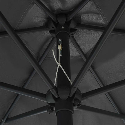 Sonnenschirm mit LED-Beleuchtung und Alu-Mast 270 cm Anthrazit