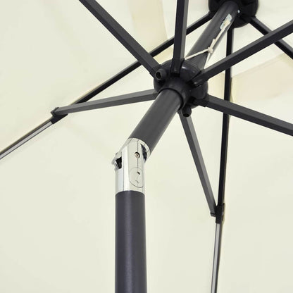 Sonnenschirm mit LED-Beleuchtung und Alu-Mast 300 cm Sandweiß