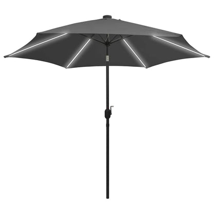 Sonnenschirm mit LED-Beleuchtung und Alu-Mast 300 cm Anthrazit