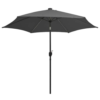 Sonnenschirm mit LED-Beleuchtung und Alu-Mast 300 cm Anthrazit