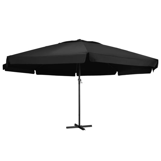 Parasol avec mât en aluminium 500 cm noir