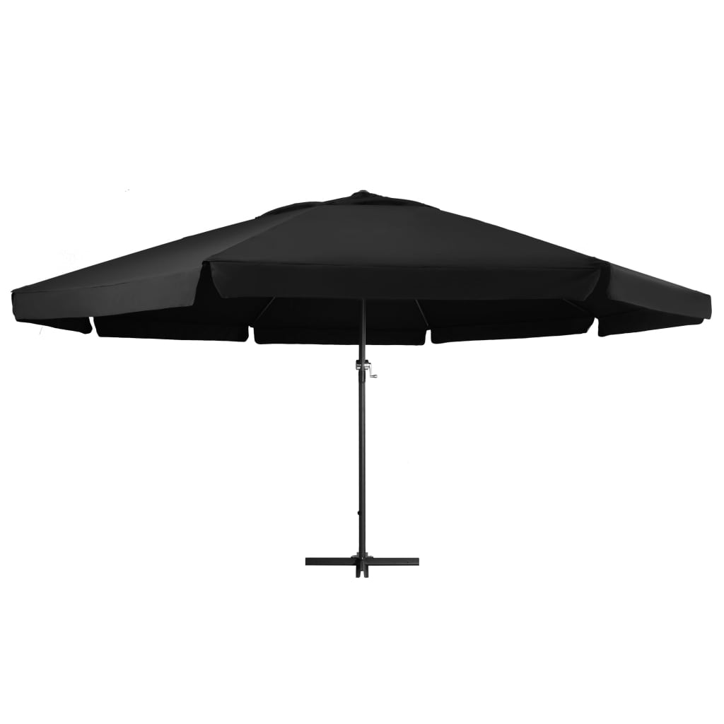 Parasol avec mât en aluminium 500 cm noir