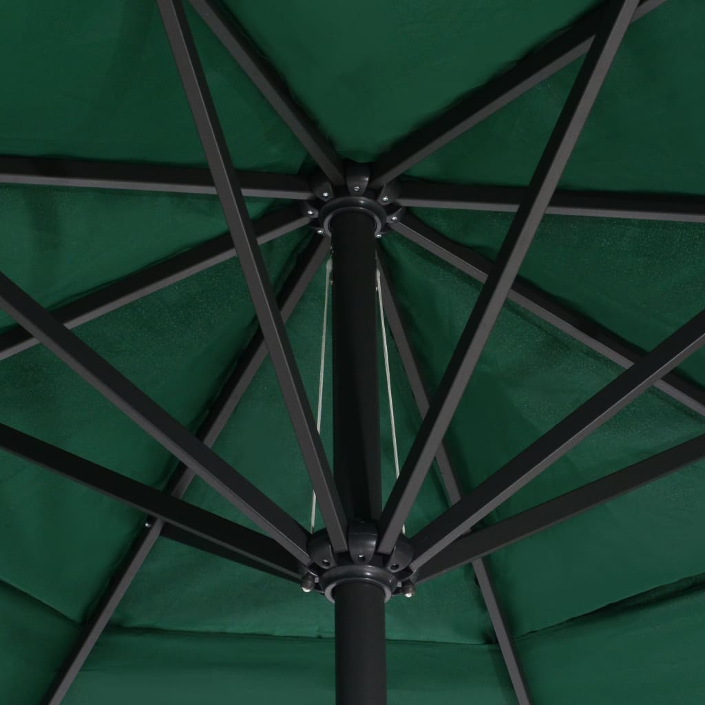 Parasol with aluminum pole 600 cm green