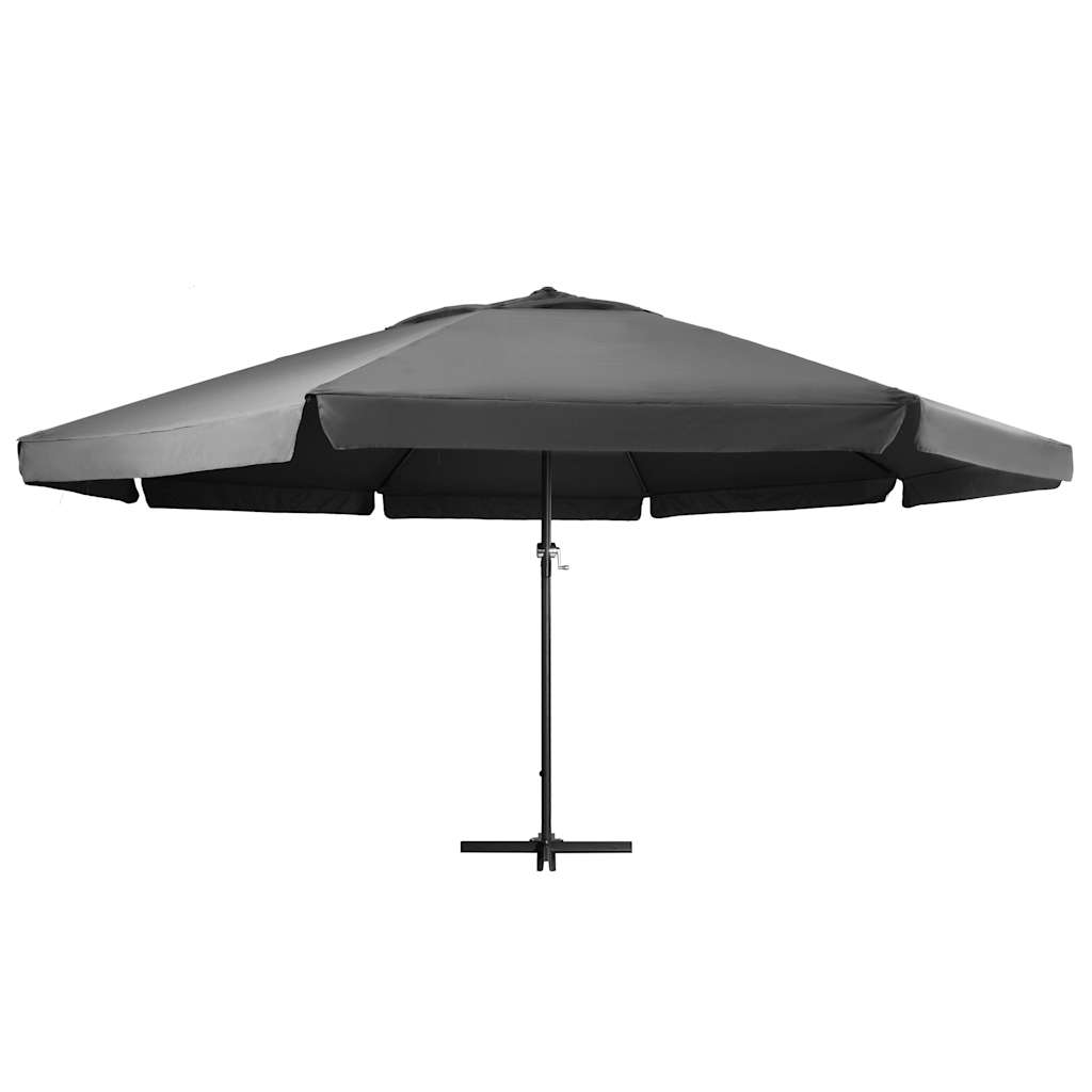 Parasol avec mât en aluminium 600 cm anthracite