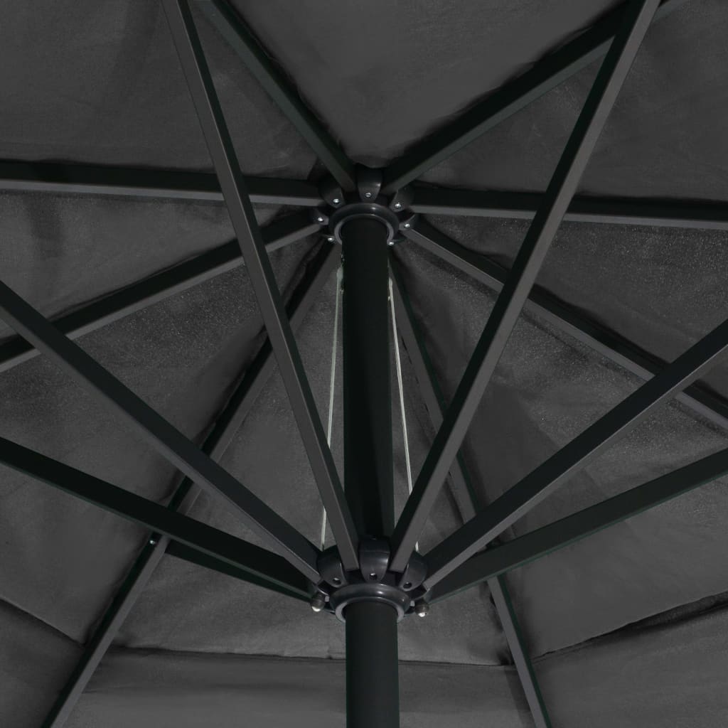 Parasol avec mât en aluminium 600 cm anthracite